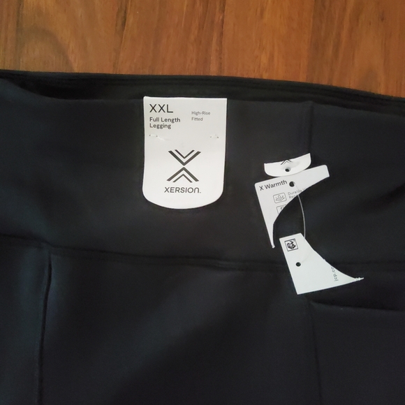 Xersion High Rise Fitted Full Length Warm Thermal Legging with Pockets XXL Black - Picture 6 of 11